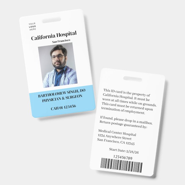 Modèle de badge personnalisé pour professionnel de (Avant & arrière)