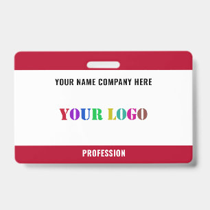 Modèle de badges nominatifs avec logo ou photo de