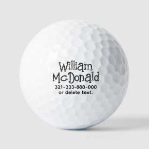 Modèle de balle de golf avec nom personnalisé DIST