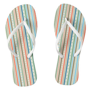 Modèle de bandes colorées et tongs Pois