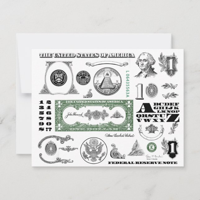 Modèle de billet d'un dollar (Devant)