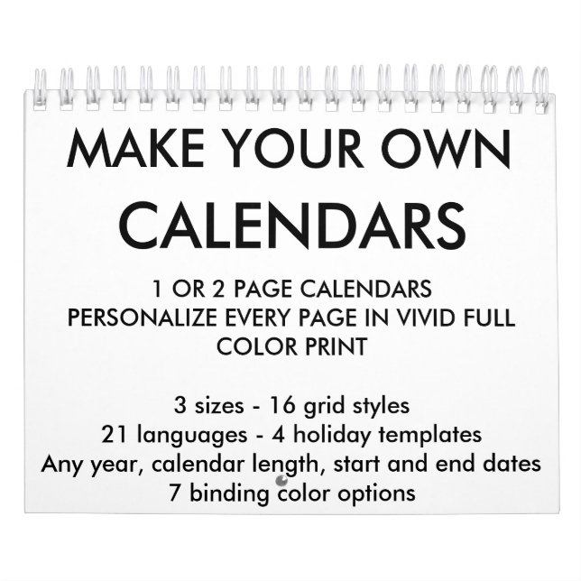 Modèle de blanc de calendrier personnalisé par (Protection)