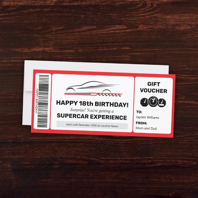 Modèle de bon cadeau pour expérience supercar modi (Supercar Experience Voucher Editable Template
)