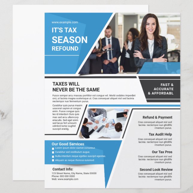 Modèle de brochure de service de déclaration de re (Devant / Derrière)