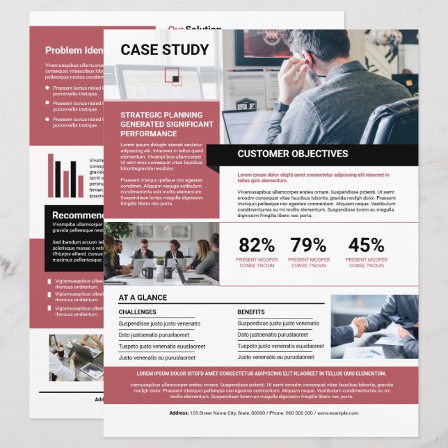 Modèle de brochure d'étude de cas (Devant / Derrière)