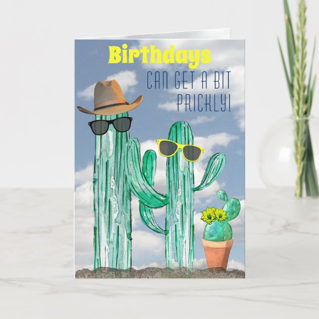 Modèle de cactus aquarelle amusant du sud-ouest (Devant)