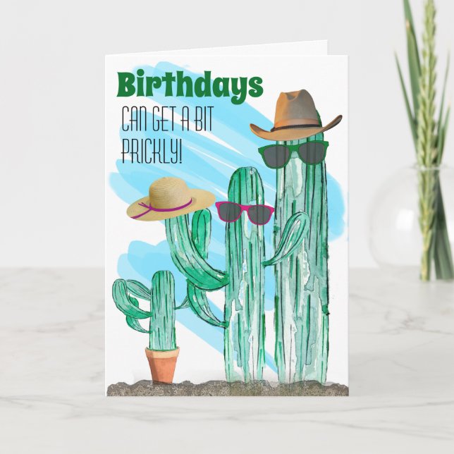Modèle de cactus aquarelle amusant du Sud-Ouest (Devant)