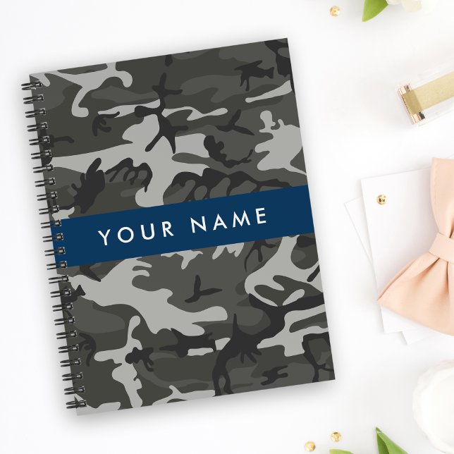 Modèle de camouflage gris, Votre nom, Personnalise (Créateur téléchargé)