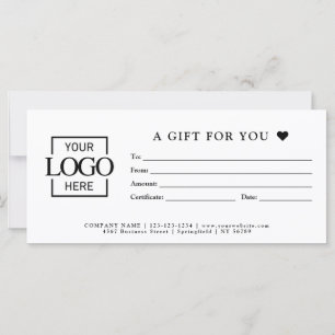 Modèle de carte cadeau d'entreprise minimaliste él