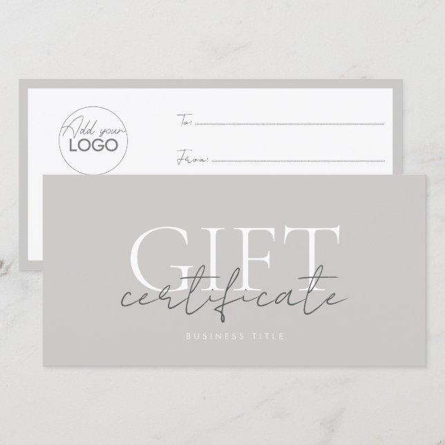 Modèle de carte cadeau imprimable facile à Customi (Devant / Derrière)
