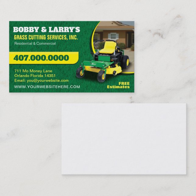 Modèle de carte d'affaires Landscaping Lawn Care M (Devant / Derrière)