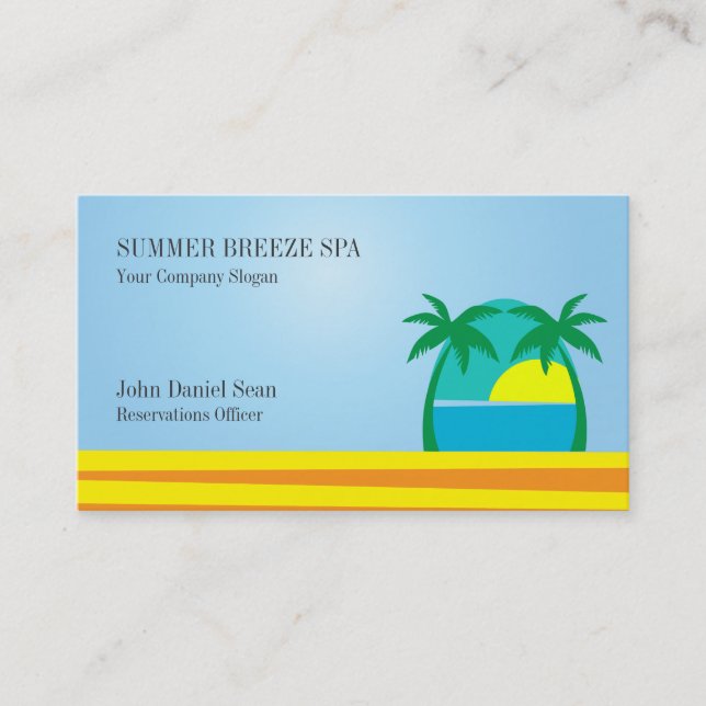Modèle de carte d'affaires Spa Beach Resort Hotel (Devant)