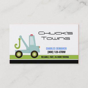 Modèle de carte d'affaires Tow Truck Automotive Ve