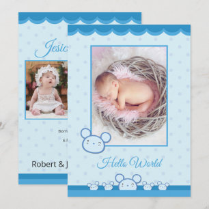 Modèle de carte d'annonce de naissance
