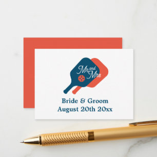 Modèle de carte de boîtier mariage de pickleball t