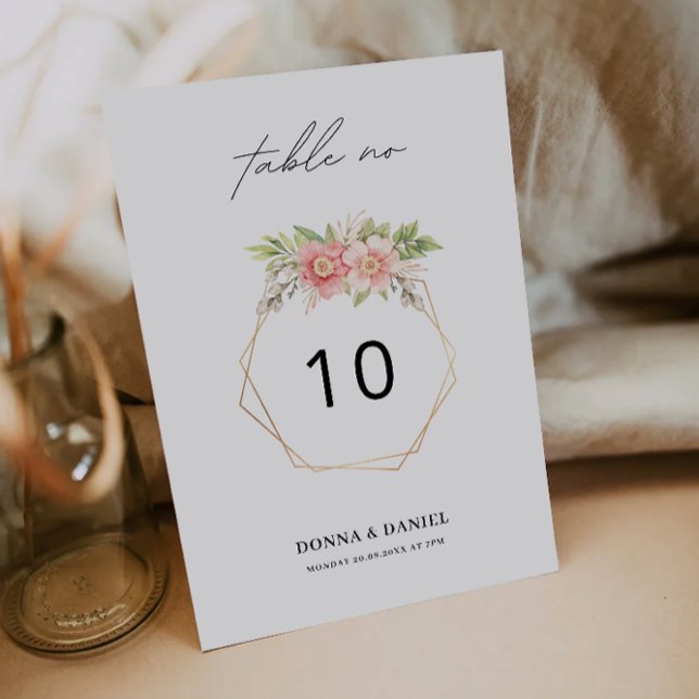 Modèle de carte de Mariage rose (Rose Wedding table card Template)