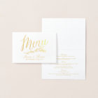 Modèle de carte de menu Chic Gold Foil & White Mar