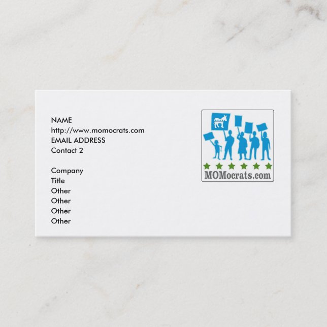 Modèle de carte de MOMocrats (Devant)