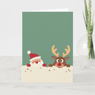Modèle de carte de Noël avec un joli Père Noël et