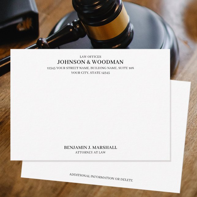 Modèle de carte de note de cabinet d'avocat Formel (Créateur téléchargé)