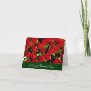 Modèle de carte de note Roses rouges