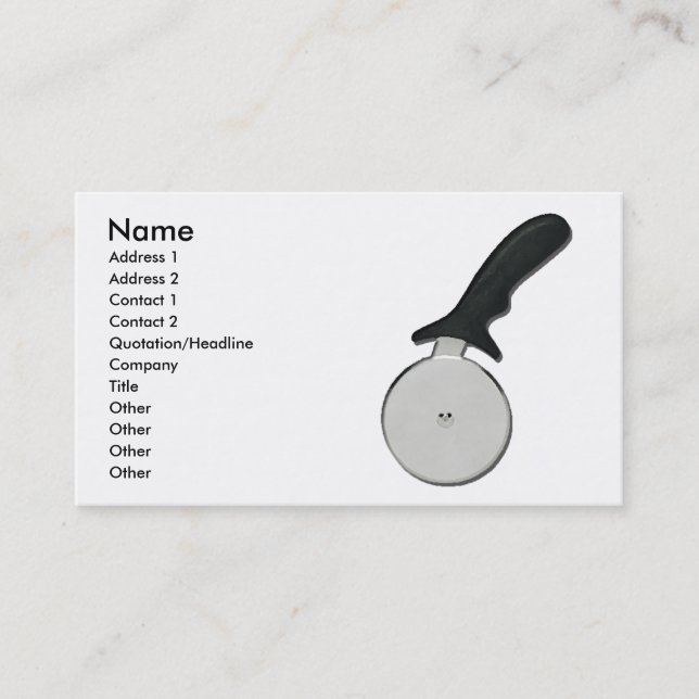 Modèle de carte de profil de coupeur de pizza (Devant)