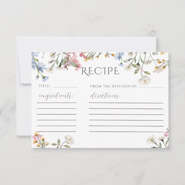 Modèle de carte de recette de douche de mariée à f (Devant)