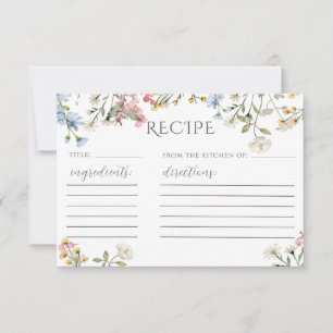 Modèle de carte de recette de douche de mariée à f