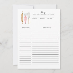 Modèle de carte de recette de pâtisserie pour boul