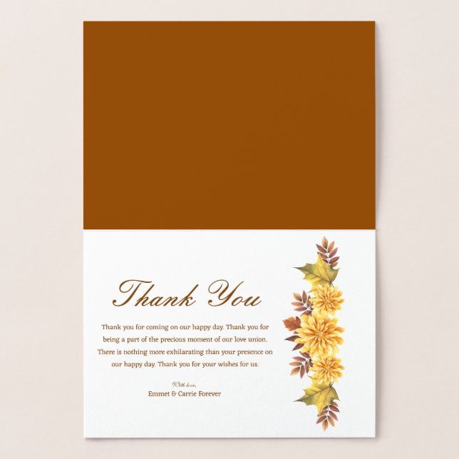 Modèle de carte de remerciement de l'automne modif (Intérieur)