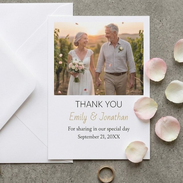 Modèle de carte de remerciement de mariage élégant (Créateur téléchargé)