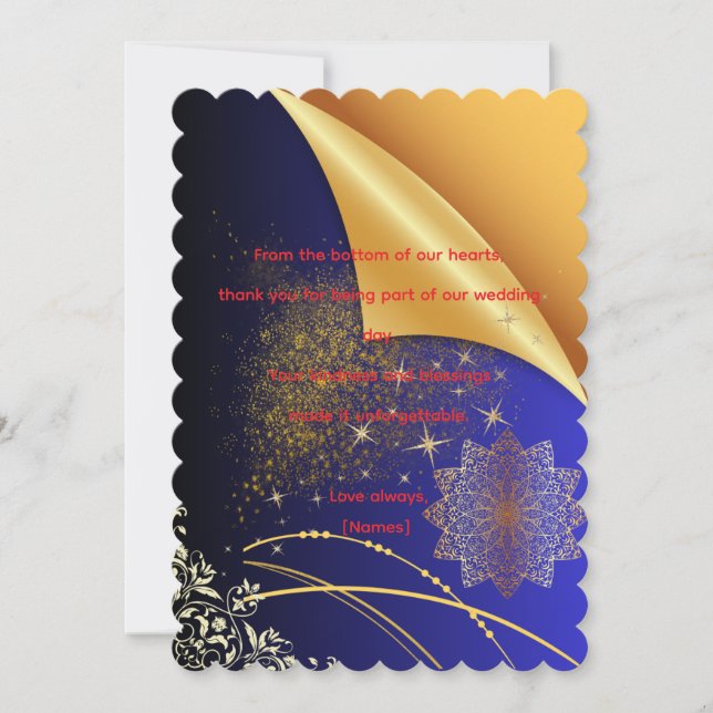 Modèle de carte de remerciement de mariage élégant (Devant)