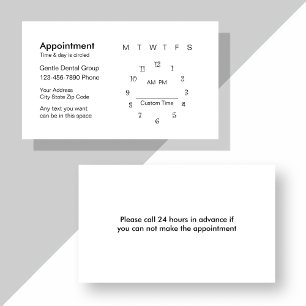 Modèle de carte de rendez-vous de dentiste