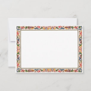 Modèle de carte de réponse avec bordure florale an