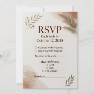 Modèle de carte de réponse RSVP minimaliste en ter