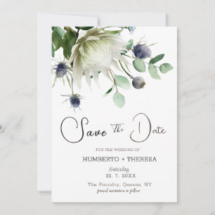 Modèle de carte de sauvegarde de date avec fleurs 