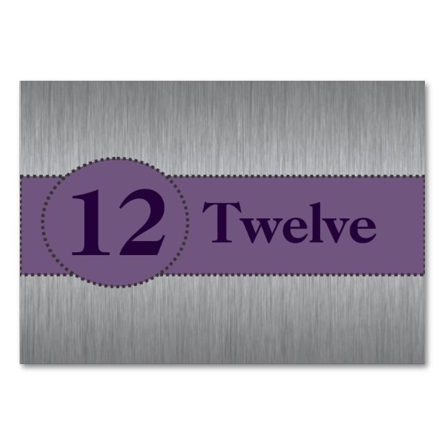 Modèle de carte de table Silver & Purple (Dos)