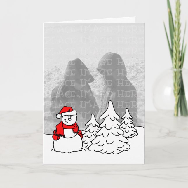 Modèle de carte de vacances de bonhomme de neige (Devant)