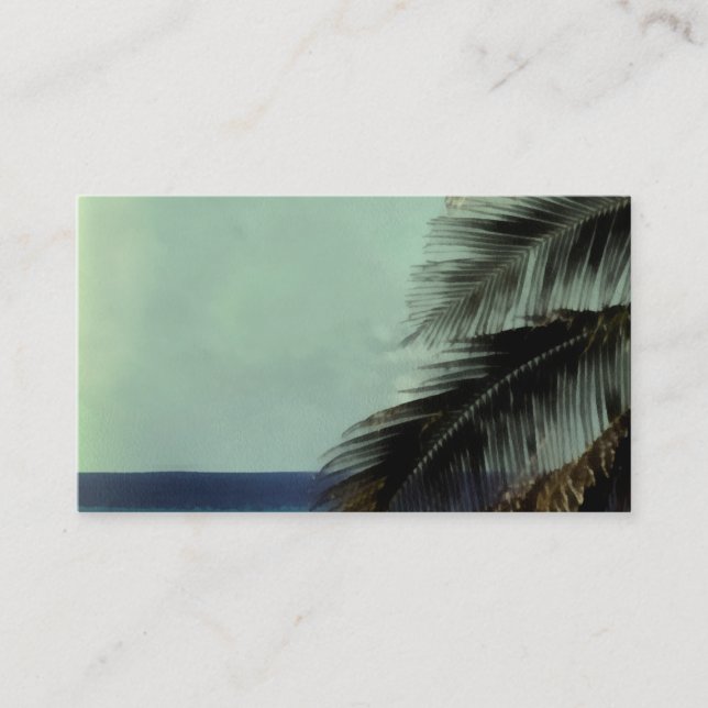 modèle de carte de visite art tropical palm feuill (Devant)