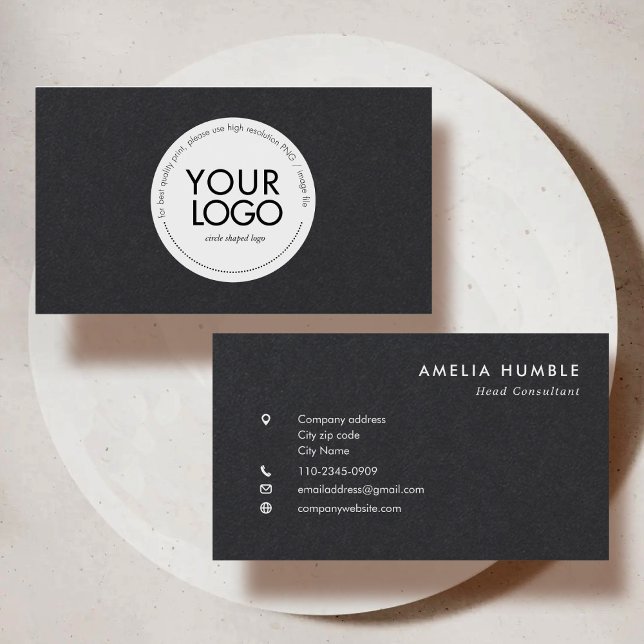 Modèle de carte de visite avec logo circulaire per (Créateur téléchargé)