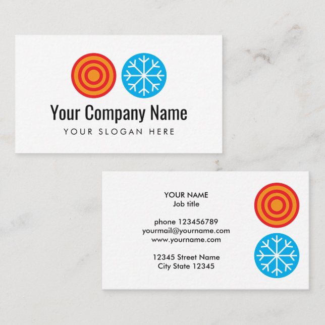 Modèle de carte de visite avec logo d'installateur (Devant / Derrière)