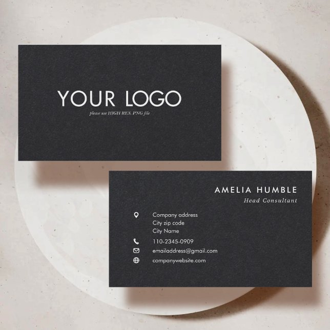Modèle de carte de visite avec logo rectangulaire  (Créateur téléchargé)