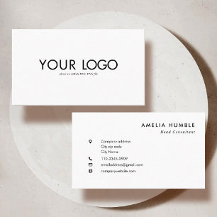 Modèle de carte de visite avec logo rectangulaire 