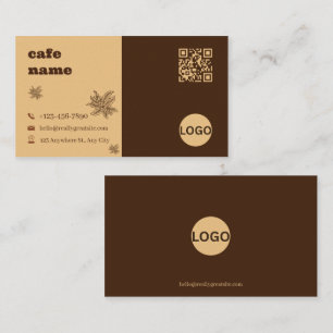 Modèle de carte de visite bicolore Cafe Botanical