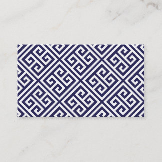 Modèle de carte de visite bleu marine grecque clé 