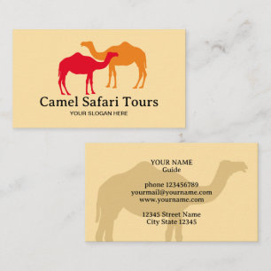Modèle de carte de visite Camel Safari Tours