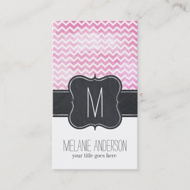 Modèle de carte de visite Chevron Chalkboard (Devant)