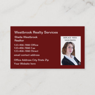 Modèle de carte de visite d'agent immobilier avec