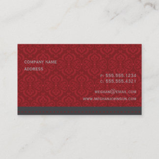 Modèle de carte de visite Damask Crimson