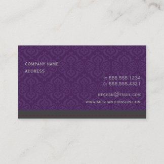 Modèle de carte de visite Damask Plum à la mode